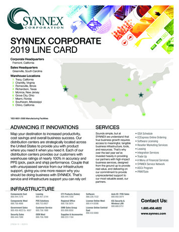 Synnex Corporate 2019 Line Card