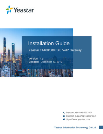 Installation Guide - Yeastar