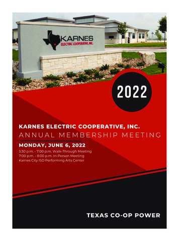 Karnes Electric Cooperative, Inc. Annual Membership Meeting