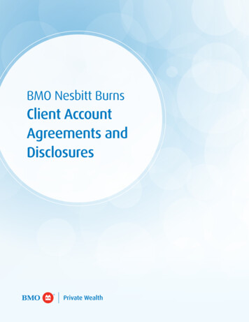 BMO Nesbitt Burns Client Account Agreements And Disclosures