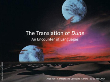 The Translation Of Dune An Encounter Of Languages
