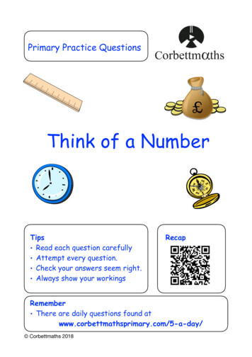 Think Of A Number - Corbettmaths Primary