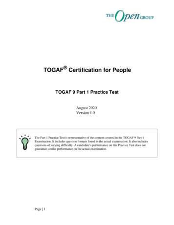 TOGAF 9 Part 1 Practice Test - Web Age Solutions