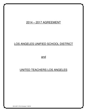 2014 - 2017 AGREEMENT LOS ANGELES UNIFIED SCHOOL DISTRICT And . - UTLA