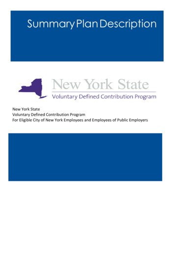 New York State Voluntary Defined Contribution . - City Of New York