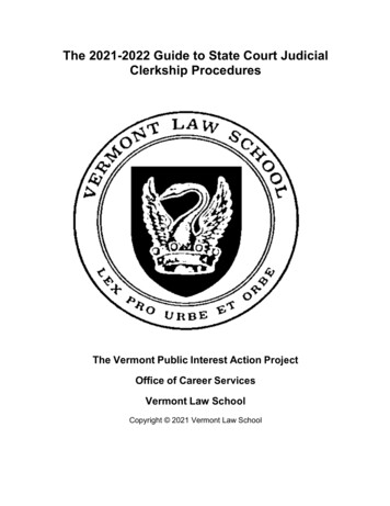 2021-2022 The Vls Guide To State Judicial Clerkship Procedures