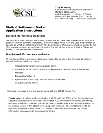 Viatical Settlement Broker Application Instructions