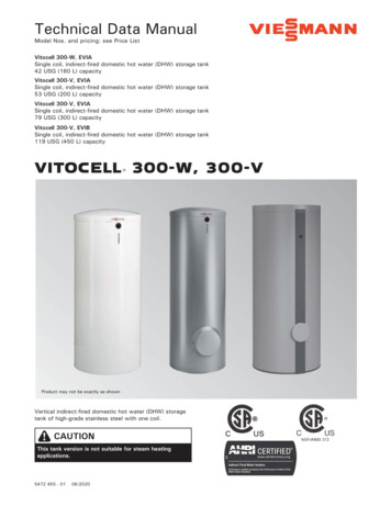 VITOCELL 300-W, 300-V - Viessmann US