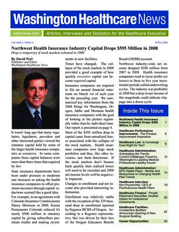Northwest Health Insurance Industry Capital Drops 595 Million In 2008