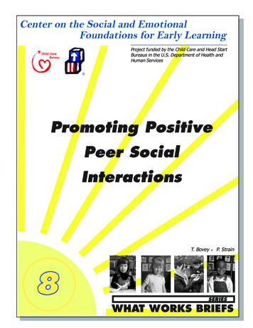 Promoting Positive Peer Social Interactions