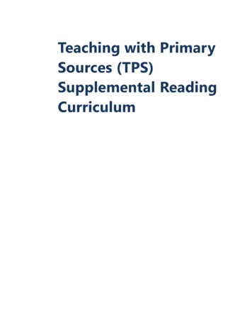 Teaching With Primary Sources (TPS) Supplemental Reading Curriculum