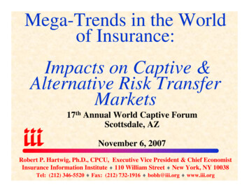 Mega-Trends In The World Of Insurance - III