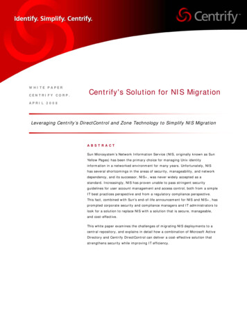 Centrify's Solution For NIS Migration
