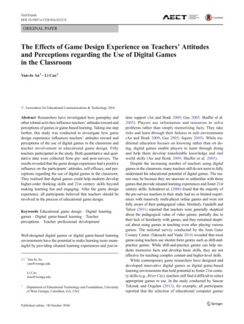 The Effects Of Game Design Experience On Teachers' Attitudes And .