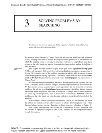3 SOLVING PROBLEMS BY SEARCHING - Pearson