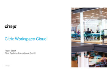 Citrix Workspace Cloud Oct15 - Amazon Web Services