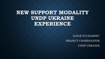 New Support Modality Undp Ukraine Experience - Ehc