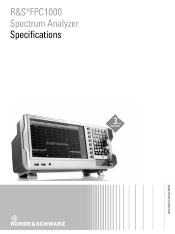 R&S FPC1000 Spectrum Analyzer - RS Components