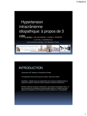 Hypertension Intracrânienne Idiopathique: à Propos De 3 Cas - CHU