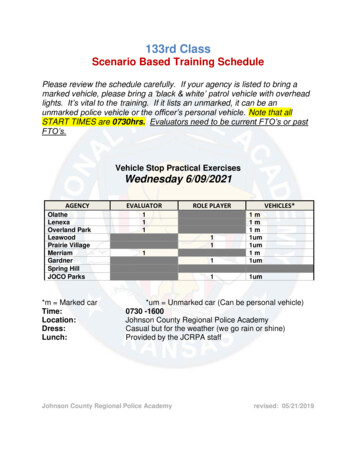 133rd Class Scenario-Based Training Schedule-revised - JCCC
