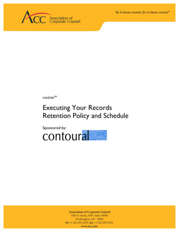 SM Executing Your Records Retention Policy And Schedule - ACC