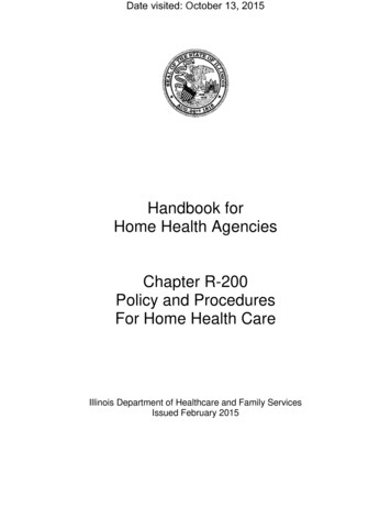 Handbook For Home Health Agencies Chapter R-200 Policy And Procedures .