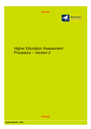 Higher Education Assessment Procedure - Version 2