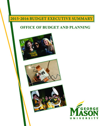 2015-2016 Budget Executive Summary
