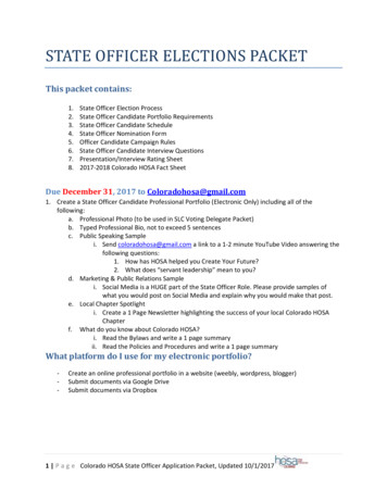 STATE OFFICER ELECTIONS PACKET - Hosa.cccs.edu