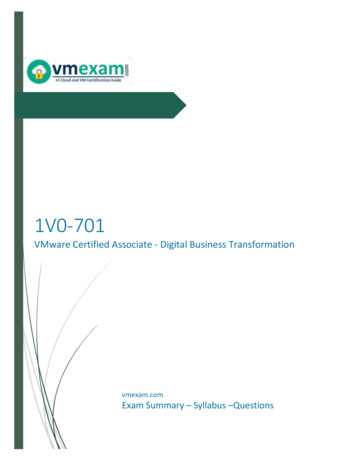 VMware Certified Associate Digital Business Transformation - VMExam