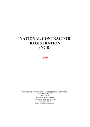 National Contractor Registration (Ncr)