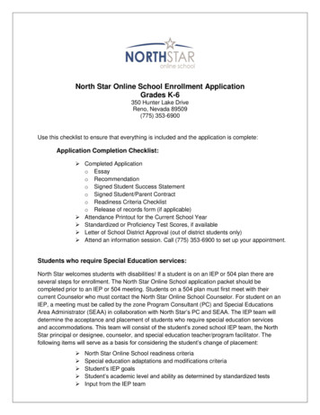 North Star Online School Enrollment Application Grades K-6