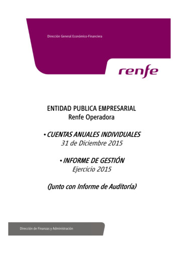 ENTIDAD PUBLICA EMPRESARIAL Renfe Operadora CUENTAS ANUALES .