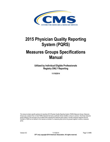 2015 PQRS Measures Groups Specifications - Entnet 