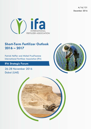 Short-Term Fertilizer Outlook 2016 - 2017