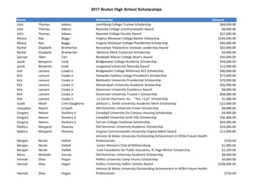 2017 Bruton High School Scholarships - York County School Division