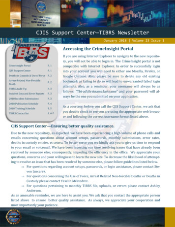 CJIS Support Center—TIBRS Newsletter - Tennessee