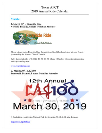 Texas AFCT 2019 Annual Ride Calendar - Afcycling 