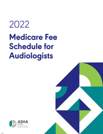 2022 Medicare Fee Schedule For Audiologists - ASHA