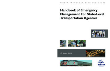 Handbook Of Emergency Management For State-Level Transportation Agencies
