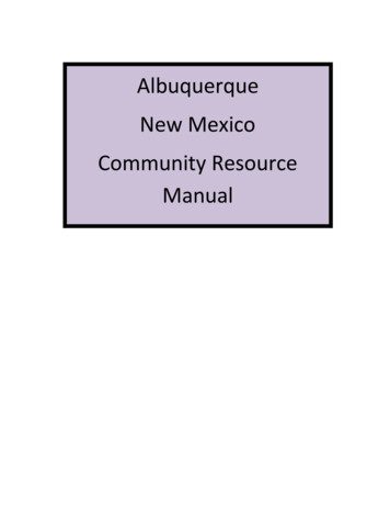 Albuquerque New Mexico Community Resource Manual - Thresholdsnm