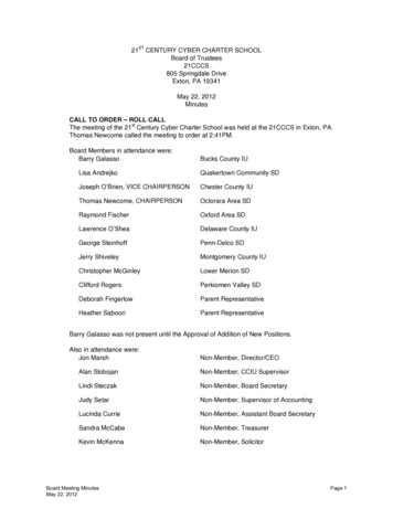 21ST CENTURY CYBER CHARTER SCHOOL Board Of Trustees 21CCCS May 22, 2012