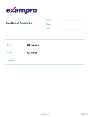Free Radical Substitution Class: Date: - Exam QA