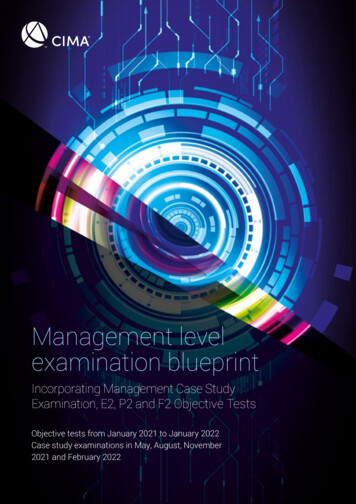 Management Level Examination Blueprint - CIMA
