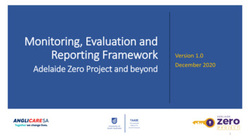 Adelaide Zero Project Monitoring And Evaluation Framework
