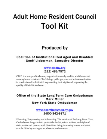 Adult Home Resident Council Toolkit - Ciadny 