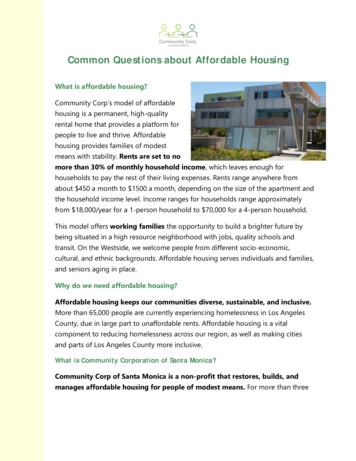 Affordable Housing FAQ - Community Corporation Of Santa Monica