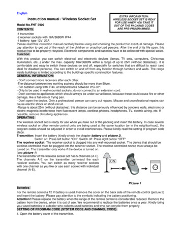 English EXTRA INFORMATION: Instruction Manual / Wireless Socket Set
