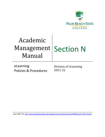 Academic Management Section N Manual - Palm Beach State College
