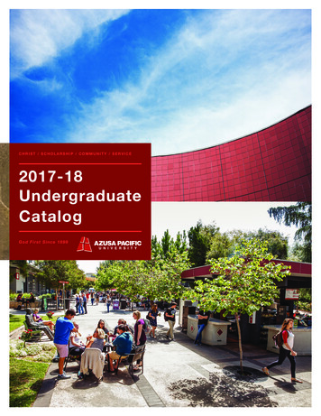 CHRIST / SCHOLARSHIP / COMMUNITY / SERVICE 2017-18 Undergraduate Catalog